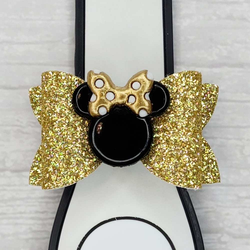 Gold Glitter Mrs. Mouse Magicband Bow